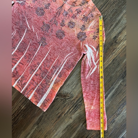 Project Womens L/S Shirt Blouse No Size See Measurements Orange White Floral Y2K - Picture 5 of 8